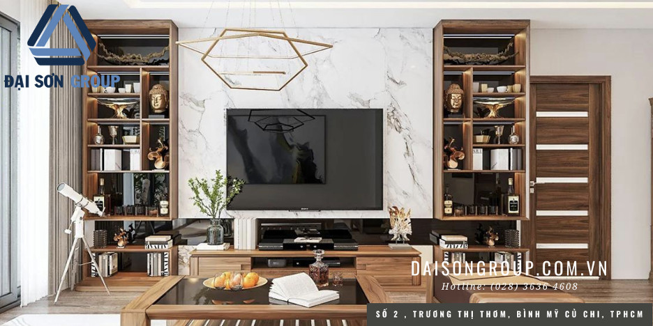 Không gian tủ rượu phòng khách