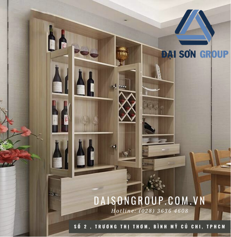 Tủu rượu cạnh tường