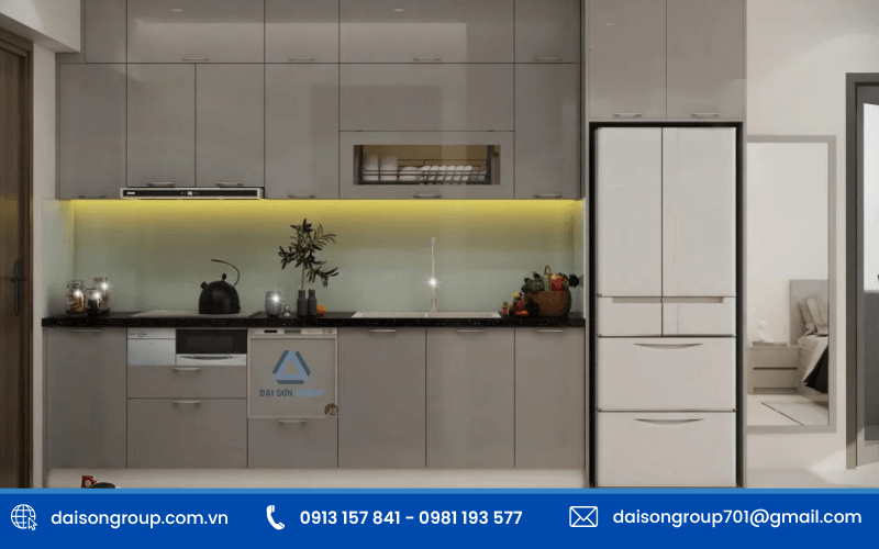 tủ bếp chữ I cho nhà nhỏ