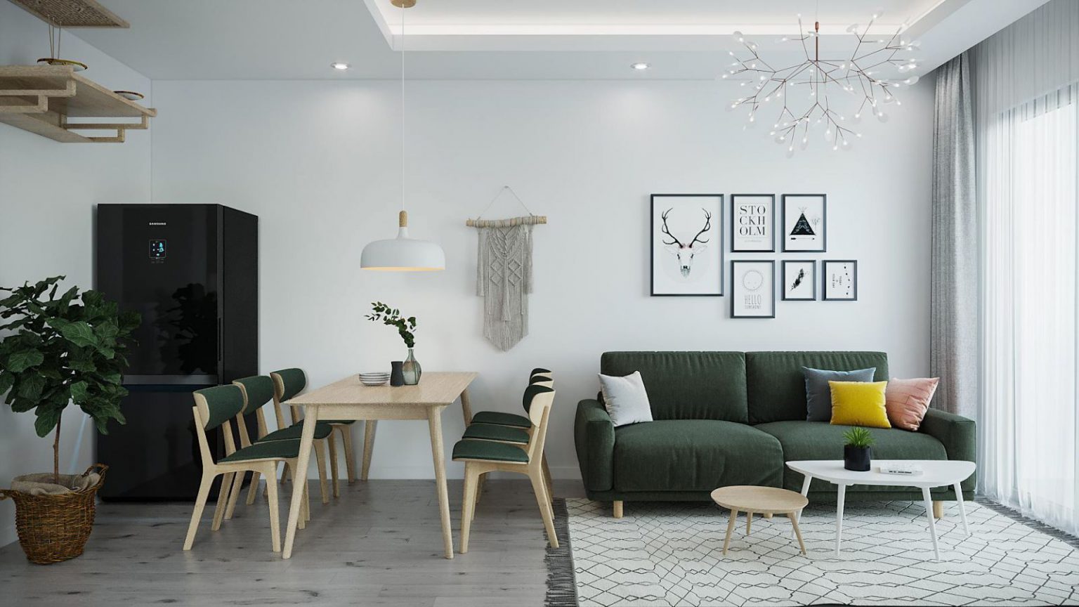 mẫu thiết kế chung cư phong cách bắc âu hiện đại