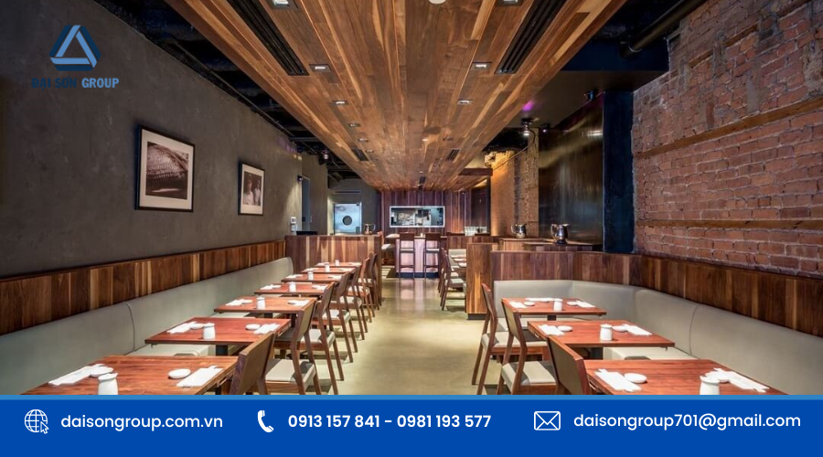 thi công nội thất gỗ nhà hàng