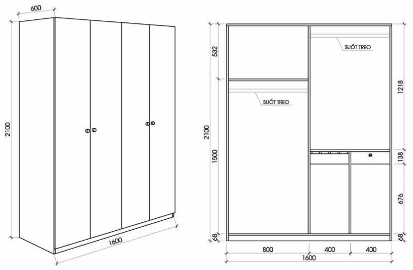 Tủ Áo Đẹp 4 Cánh Giá Rẻ