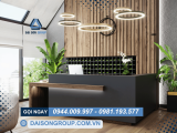 Thiết kế quầy lễ tân văn phòng đẹp, sang trọng, hiện đại	